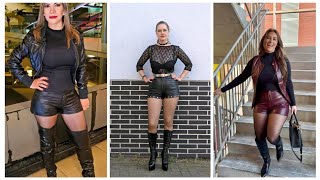 Older Women Leather Shorts Outfit Ideas For Attractive Looking 