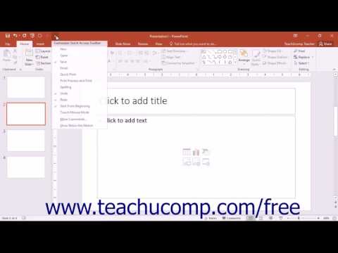 PowerPoint 2016 Tutorial Touch/Mouse Mode Microsoft Training