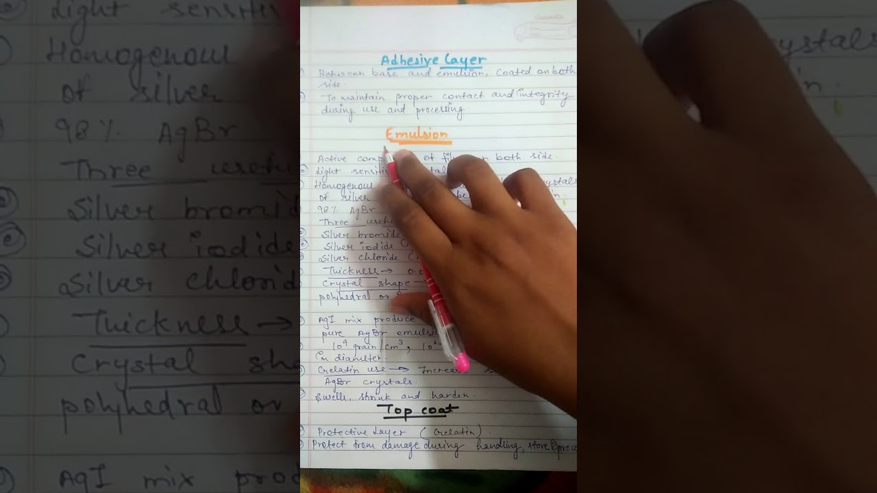 X ray film construction