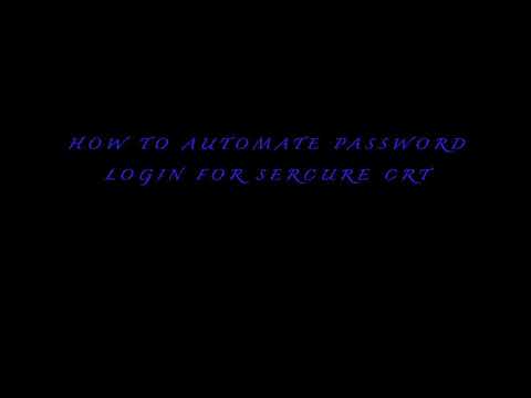 How to automate password login for SecureCRT