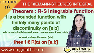 A bounded function with finitely many points of discontinuity is Riemann stieltjes integrable | Msc.