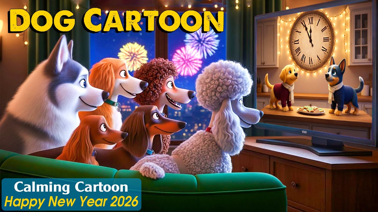 Dog Cartoon 2026: Calming Videos for Dogs Afraid of Fireworks, Bangs & Loud Noises - Relaxing Music