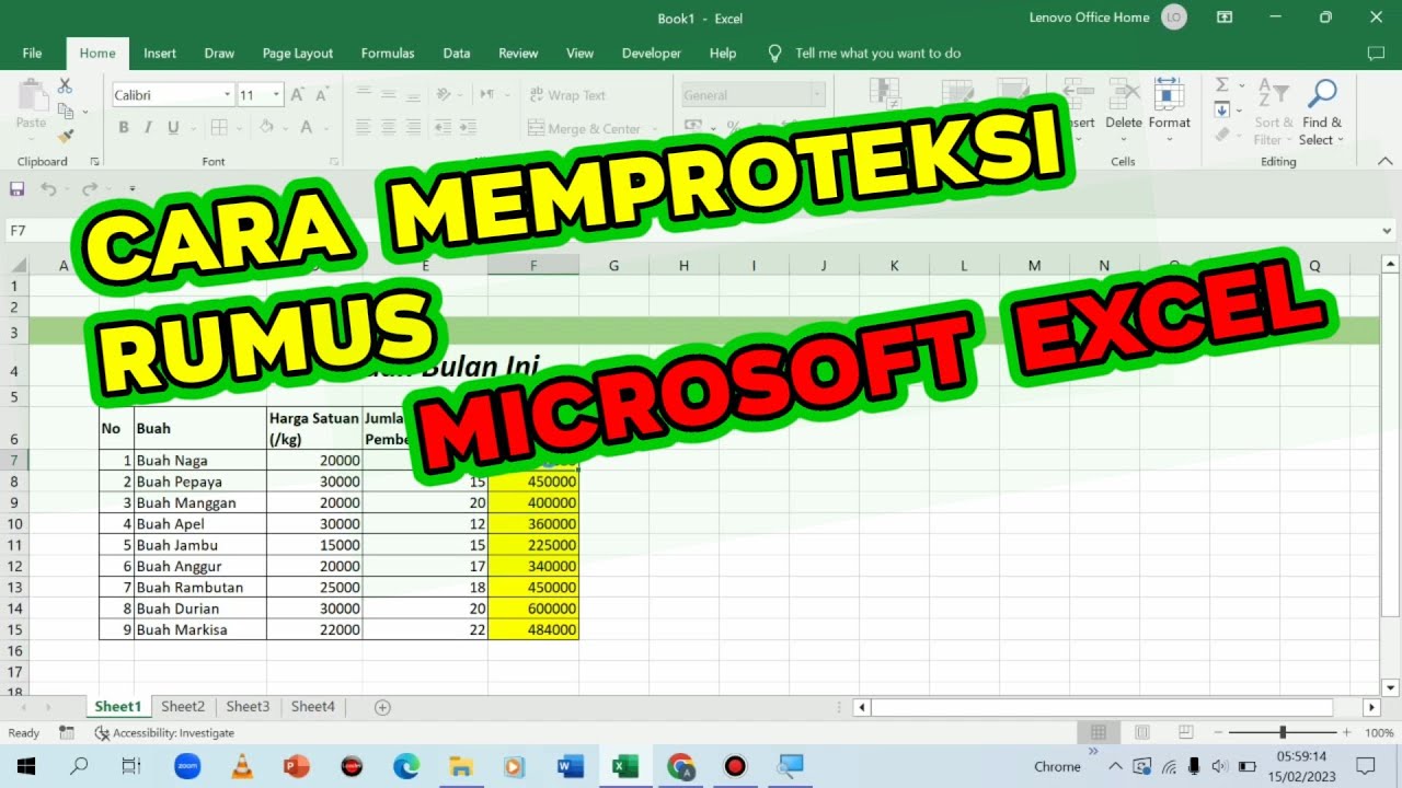 Tutorial Cara Memproteksi Rumus Pada Microsoft Excel Sehingg Rumus Tutorial cara memproteksi rumus pada microsoft excel sehingg rumus