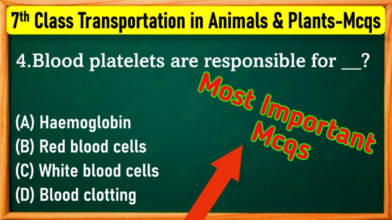 Transportation in Animals and Plants Class 7 MCQ Questions With Answers ...