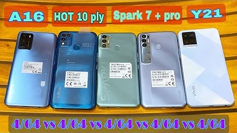 Vivo Y21 and Oppo A16 and Tecno Spark 7 and Tecno Spark 7 pro and  Hot 10 play Speed Speed Test
