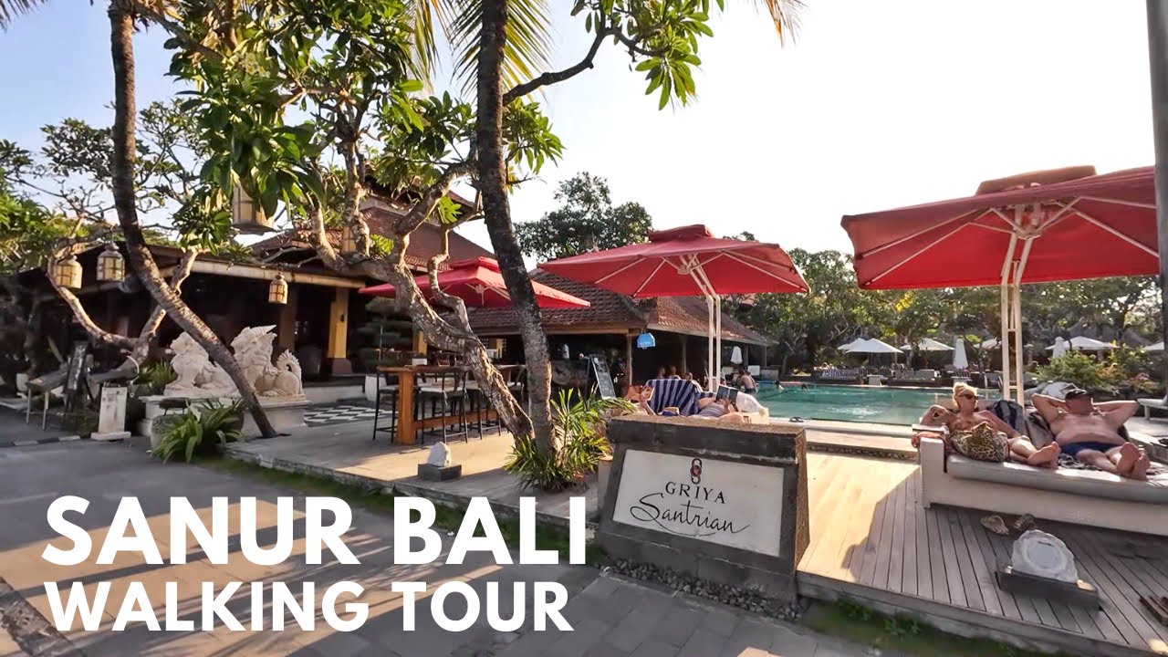 1 Hour Walking Tour at SANUR Bali Indonesia | Sanur Beach, Sanur Main Street | Relaxing Walking 2024