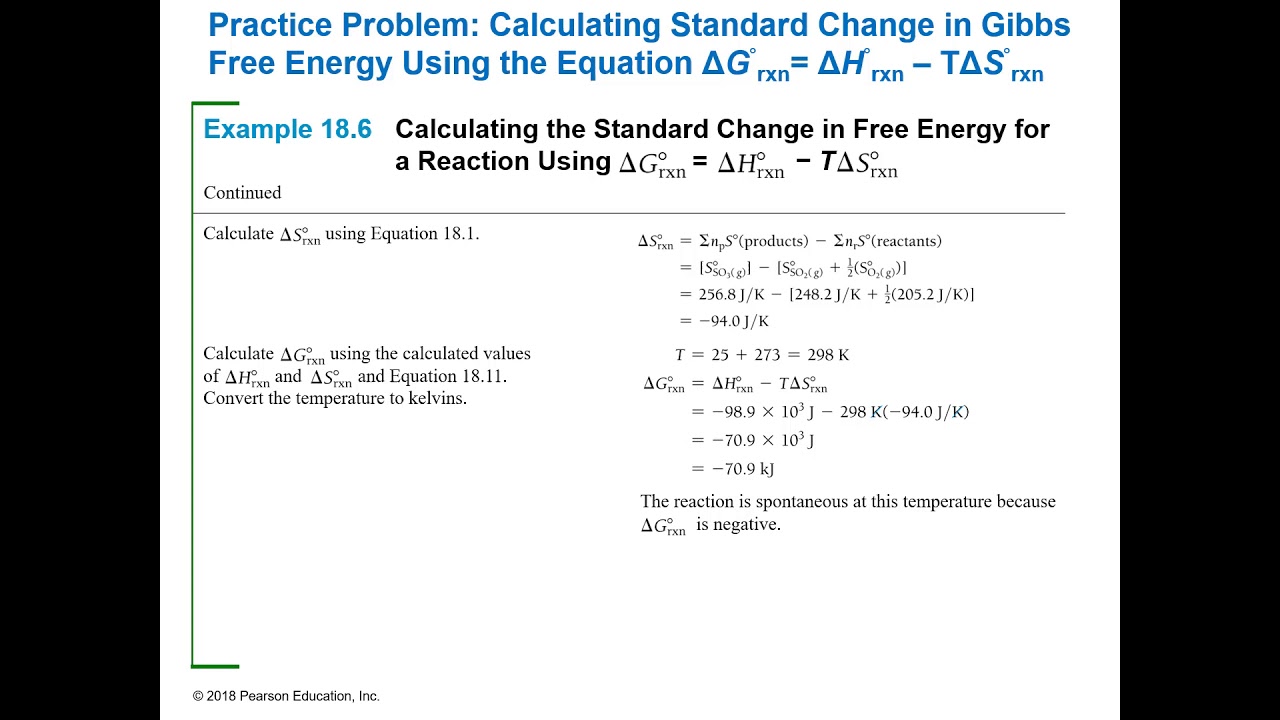 Thermodynamics Gibbs Free Energy Part II - YouTube