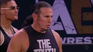 FTR and Hardy Family office AEW New Years Smash Entrance