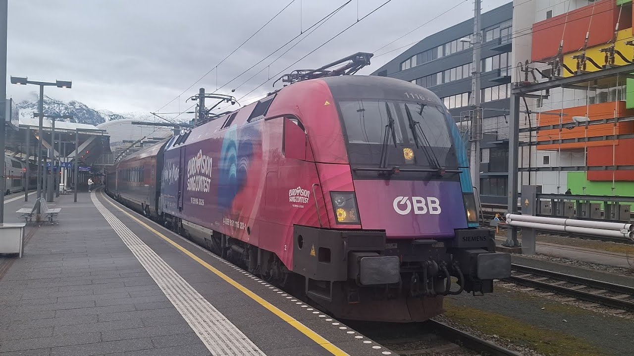 Abfahrt der Neuen 1116 203-1 und 1116 214-8 am RJX165 in Salzburg Hbf am 22.2.2026