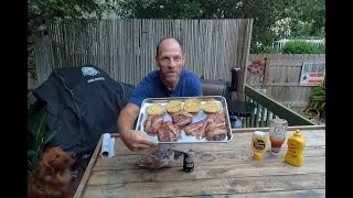 Smoky Bourbon Bacon Burger on the pellet grill #Bourbon #Pitboss #MyrtleBeach #Cheesebuger #
