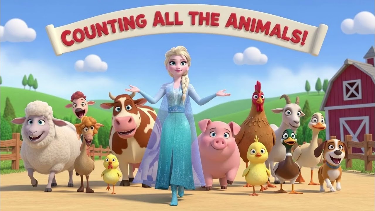 Elsa and Farmyard Parade | Counting All the Animals Kids Song
