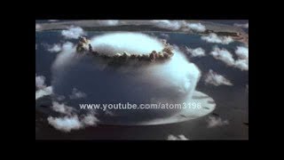 لحظة تجربة للقنبلة نووية في عمق البحر في جزيرة بيكيني [ HD ]