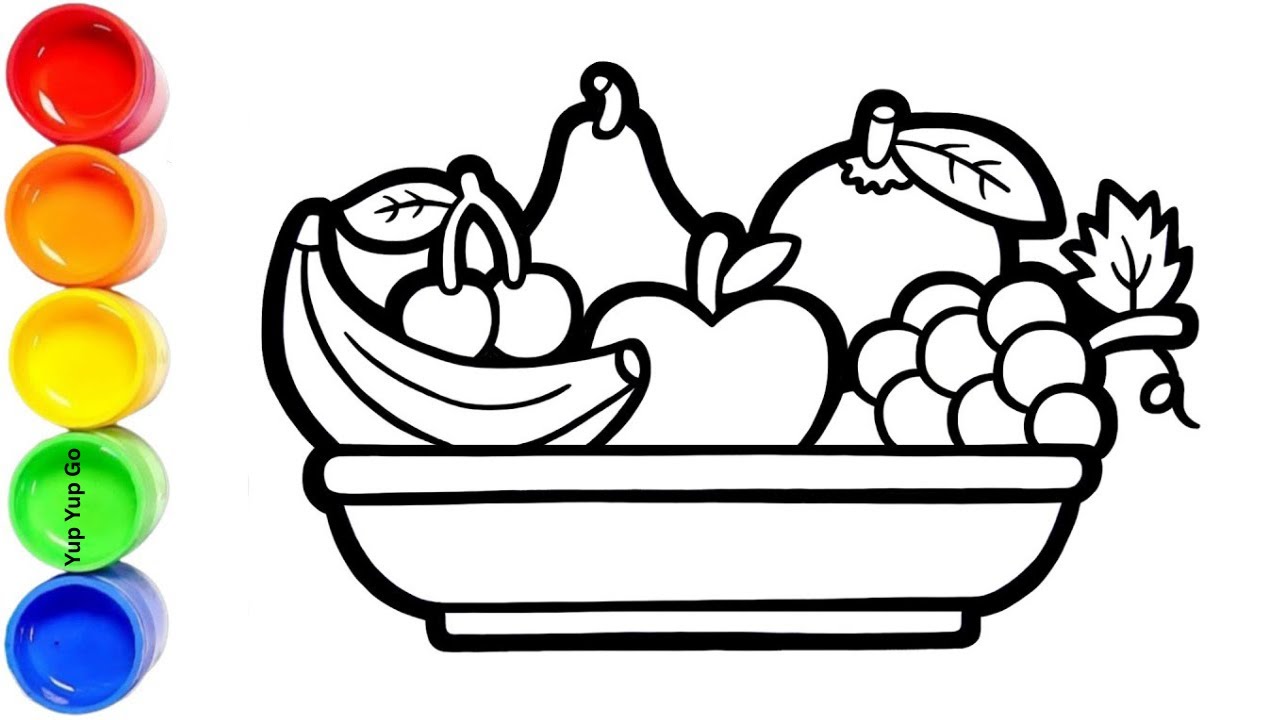 Набор для рисования фруктов: яблоко, банан, виноград для детей | Изучение цветов | Baby Shark Do ...