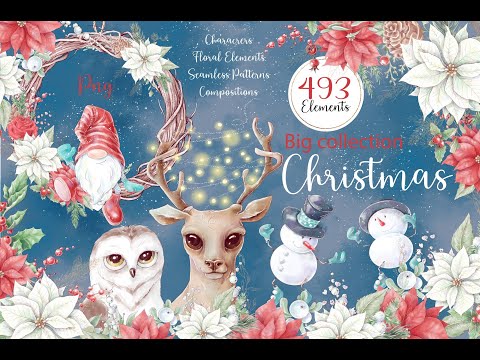 Christmas Watercolor clipart, a Decorative Illustration by Yuliya Art (Thumbnail 11 of 11)