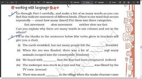 The Tsunami - Class 8 Questions & Answers | Working with the language | Speaking & Writing