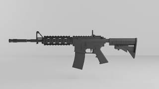 Low Poly M4A1 made with Blender