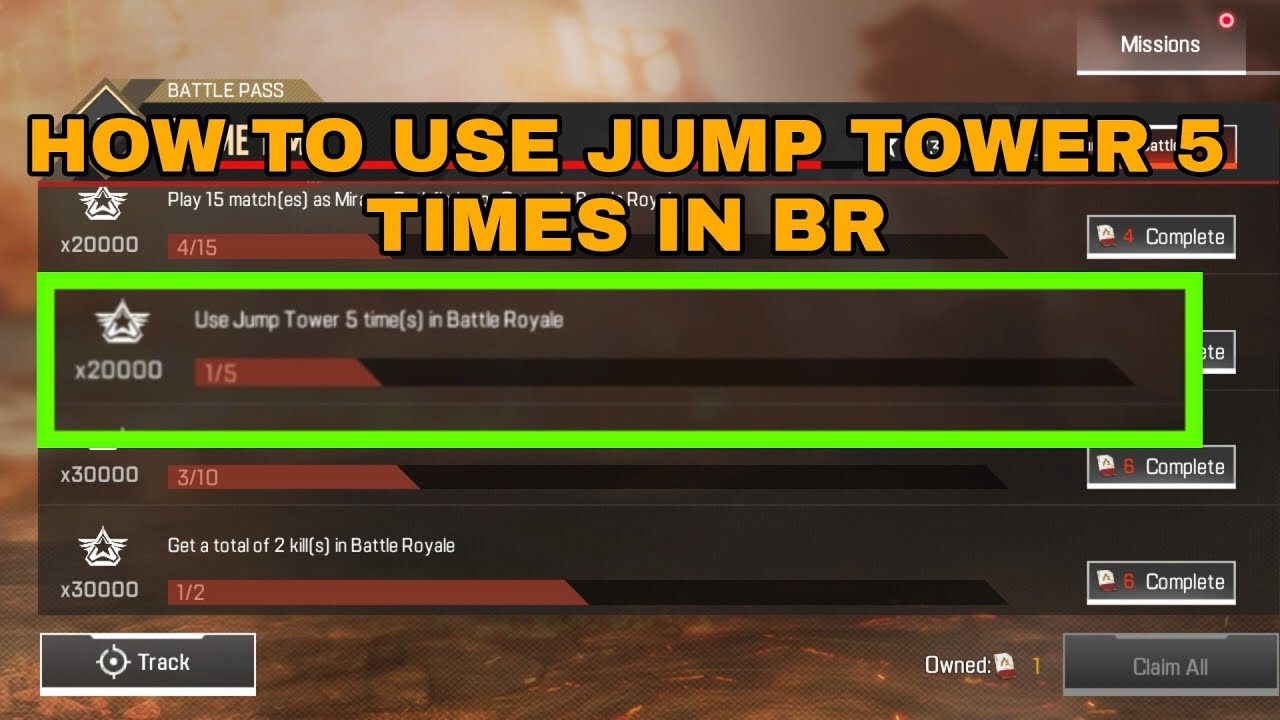 How To Use Jump Tower 5 Times In Br Apex Legends Mobile Youtube