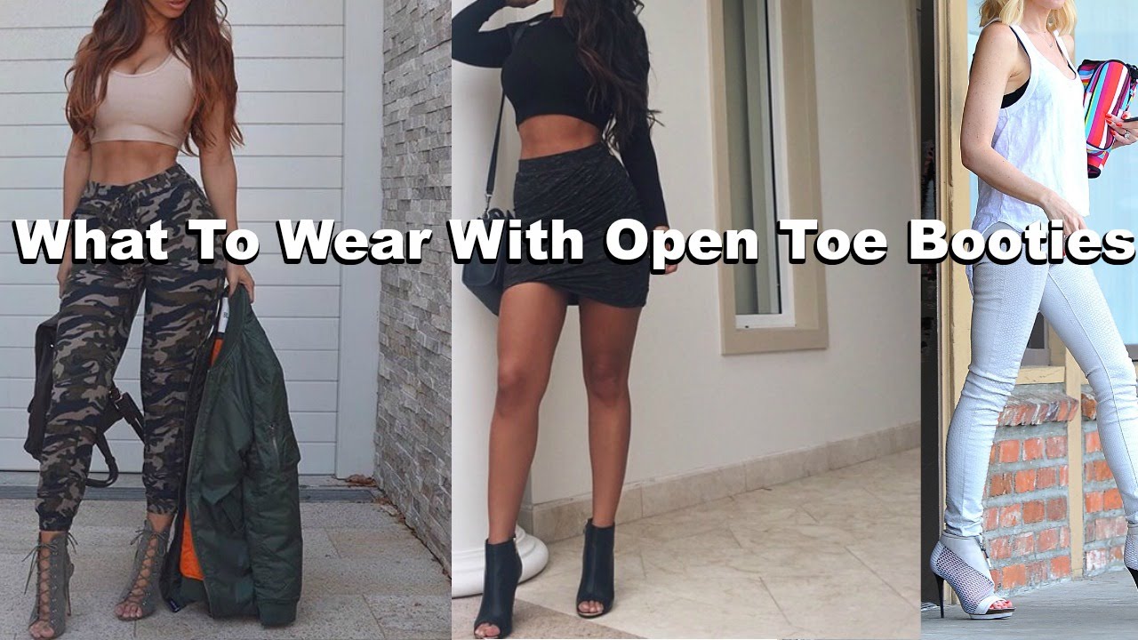 Open Toe Bootie Outfit Ideas 