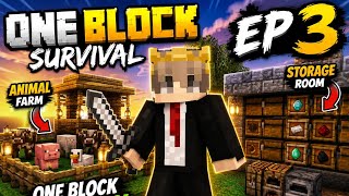 One Block EP 3 | Animal Farm &amp; Storage Room Upgrade 🐄📦