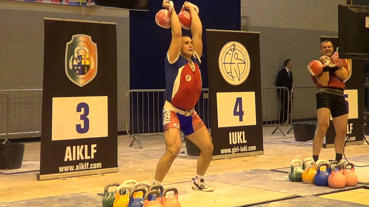 World championship 2015 of kettlebell sport. Ivan Denisov jerk 2x32 kg