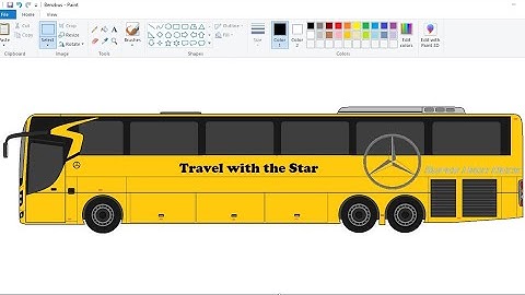 Drawing Mercedes Benz Bus easily on computer using Ms Paint| Bus drawing Tutorial | How to draw Bus.