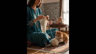 Kedimle Dantel Yaparken: Sevimli Bir Sanat Macerası 🐱✨