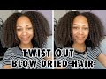 Fluffy Voluminous Twist Out On Blow Dried Natural Hair
