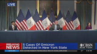 Gov. Kathy Hochul, Mayor Bill De Blasio Announce Omicron Cases Confirmed In New York