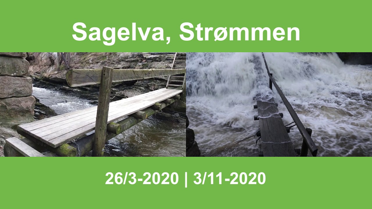 Strømmen / Sagelva: Vannføring våren og høsten 2020 | Video: Vårt Strømmen, vartstrommen.no