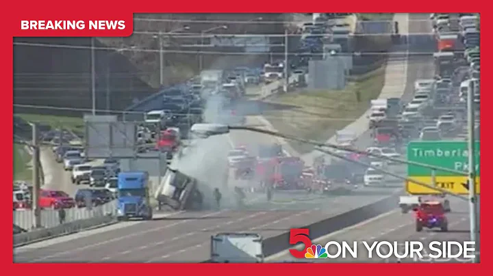 Semitruck fire temporarily shuts down all lanes of I-64 in St. Louis County