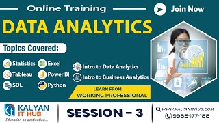 Data Analytics Tutorial For Beginners | Session - 3 | Kalyan IT Hub
