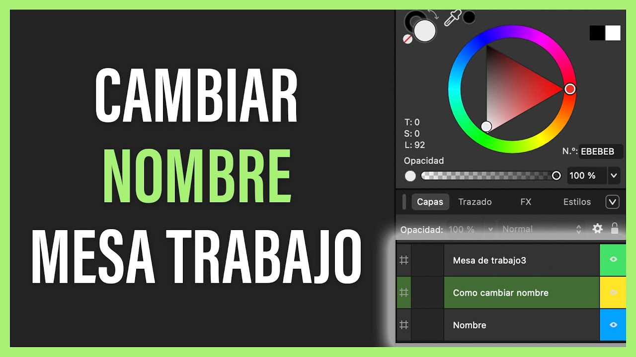CÓMO CAMBIAR el NOMBRE de las MESAS de TRABAJO en AFFINITY DESIGNER 🔥