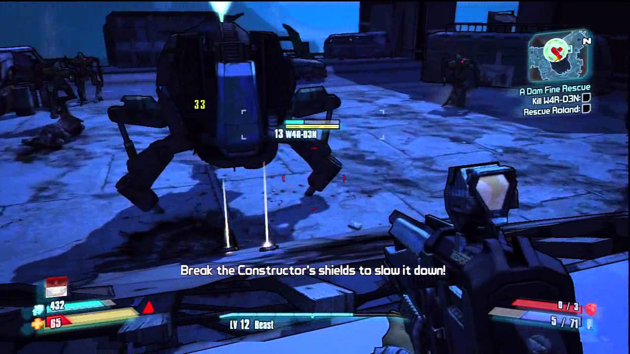 Borderlands 2 - W4R D3N Boss-Fight (1st Phase) Unedited HD Gameplay Playstation 3 PS3