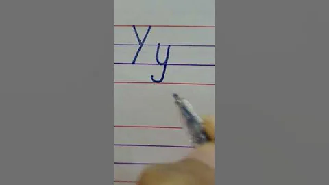 How to write in 4-line English notebook..write letter 'Y' capital and small