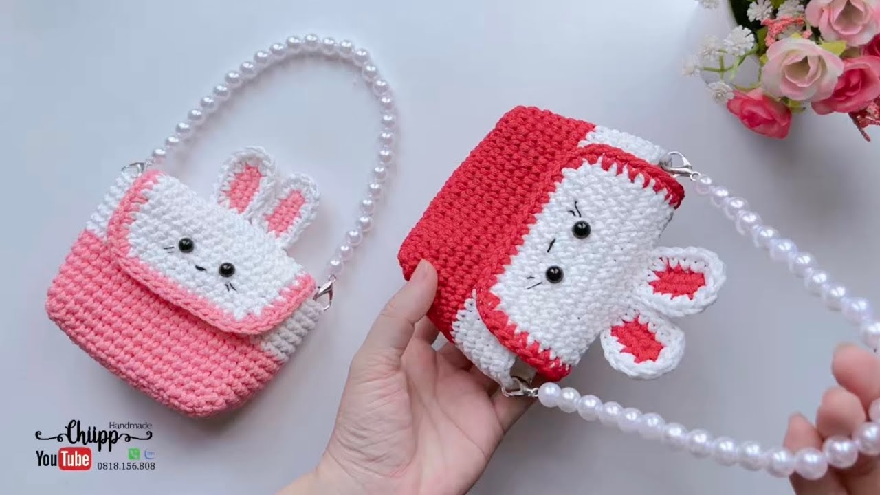 [ENG] Миниатюрная вязаная крючком сумочка в виде кролика 🐰
