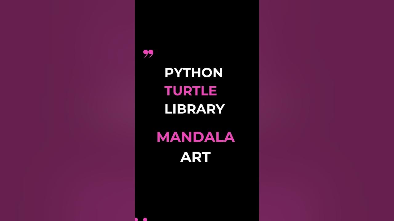 Mandala art using Python Turtle library - YouTube