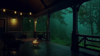 Heavy Rain and Thunderstorm on a Cabin Deck – Deep Sleep Ambience