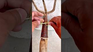 Trick to Repair and Tighten a Loose Garden Fork Handle Using Wire Binding #shorts