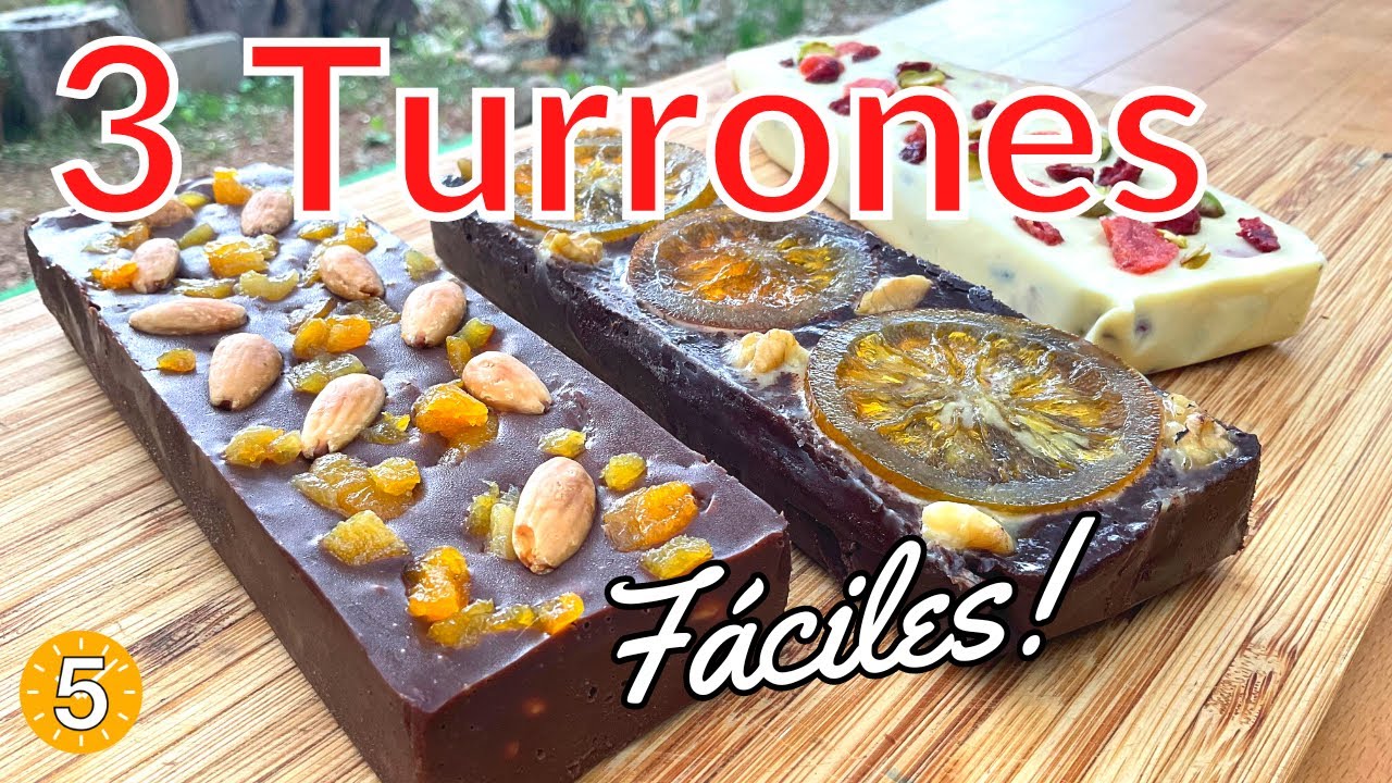 3 TURRONES de Chocolate 🍫 FÁCILES para NAVIDAD 😋🎄-  Recetas de Guille en 5 Minutos