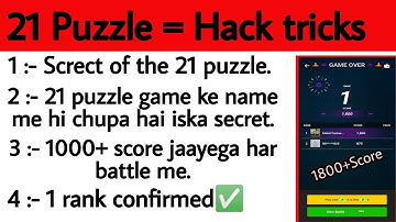 21 PUZZLE NEW MPL GAME || 21 PUZZLE HACK TRICKS || HOW TO PLAY 21 PUZZLE MPL GAME || MPL Gaming