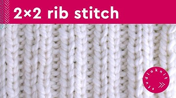 2x2 Rib Stitch Knitting Pattern for Beginners (2 Row Repeat)