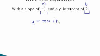 Equations - Slope Intercept Equation