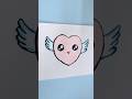cute heart with Wings drawing ideas | cute heart drawing #shortvideo #drawing #trending #artideas