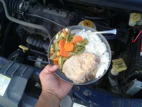 How To Cook Cheap Dollar Tree Food Using Car Engine While Driving (V836) Living In A Van