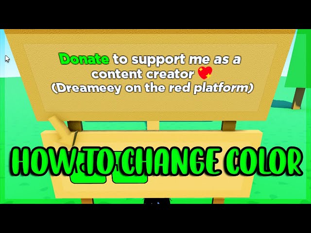 HOW TO CHANGE TEXT COLOUR AND STAND COLOUR IN PLS DONATE IN ROBLOX