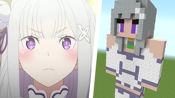 How to Build a Emilia Statue (Re:Zero) - Minecraft