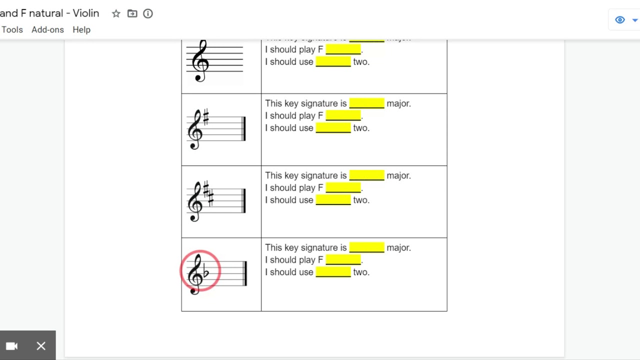 Identifying F# and F natural - Violin part 1/2