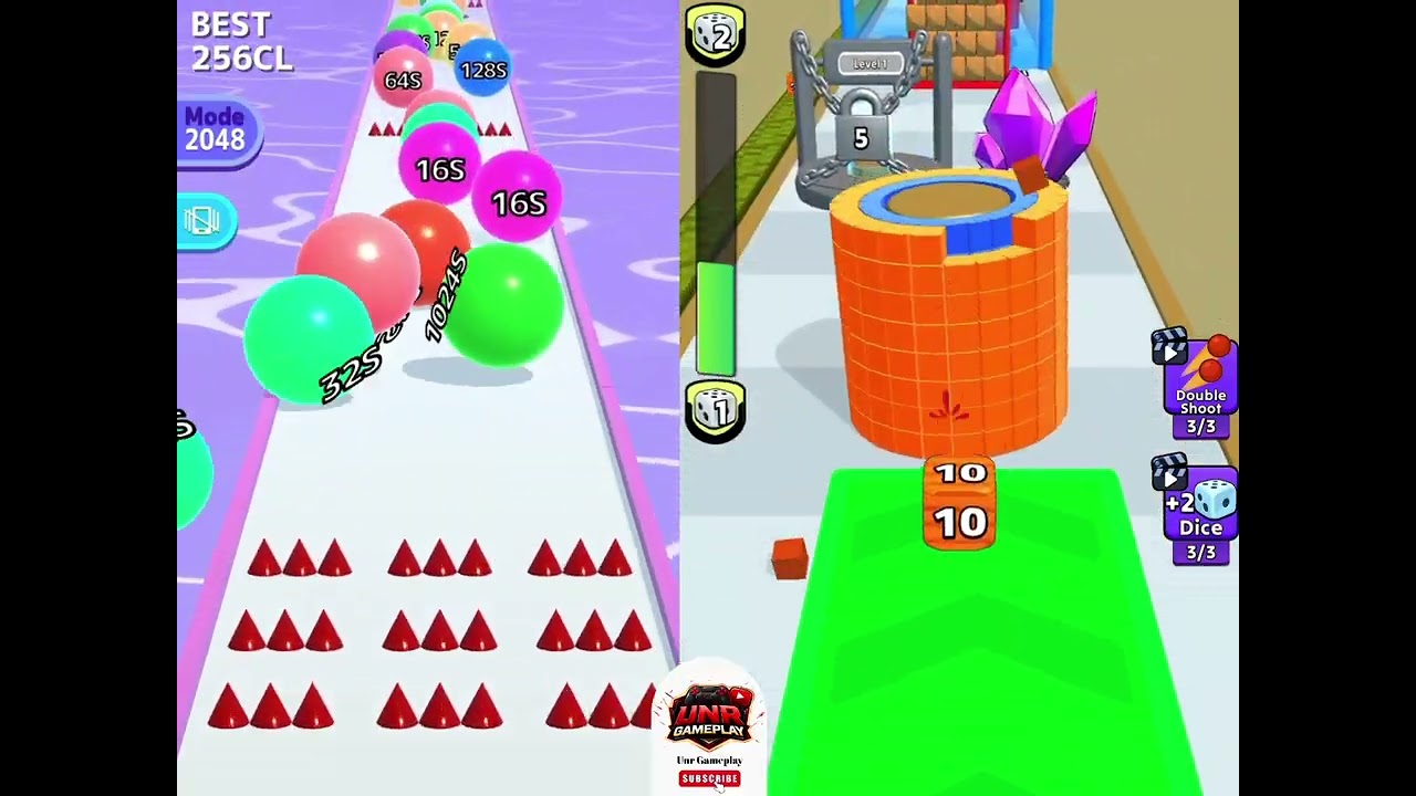 Ball Run 2048 Vs Nice Dice 3D- Level Gameplay (iOS,Android)