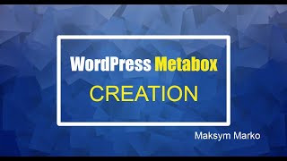 Metabox creation