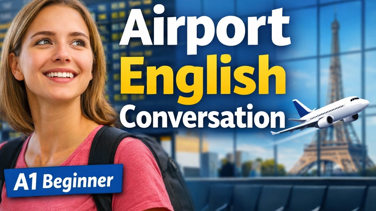 English Listening Practice for Beginners | Airport Conversation (A1 Level) | Slow & Easy English